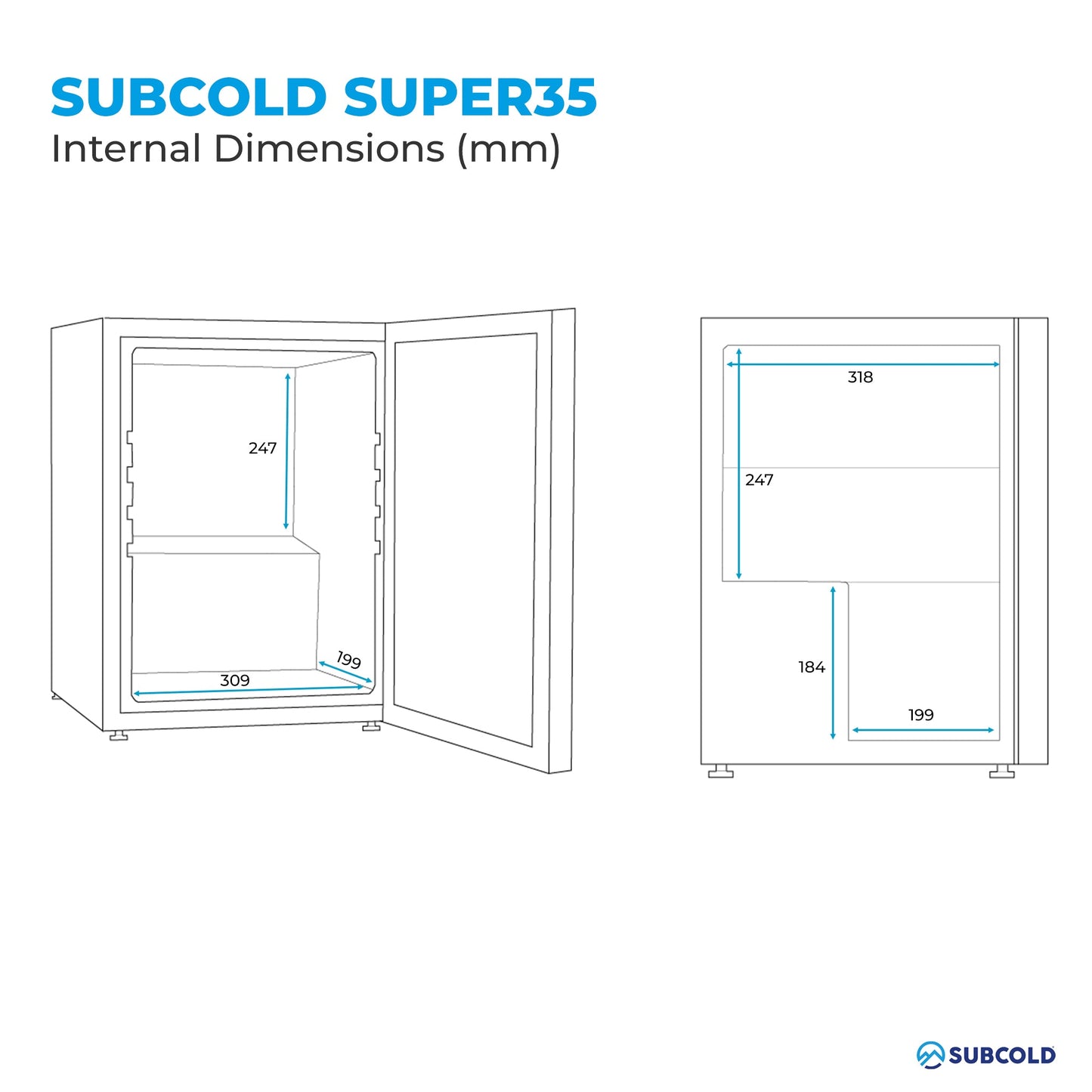 Subcold Super 35 LED Beer Fridge - Silver