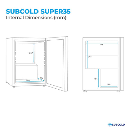 Subcold Super 35 LED Beer Fridge - Silver