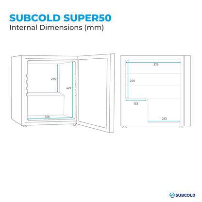 Subcold Super 50 LED Beer Fridge - Silver