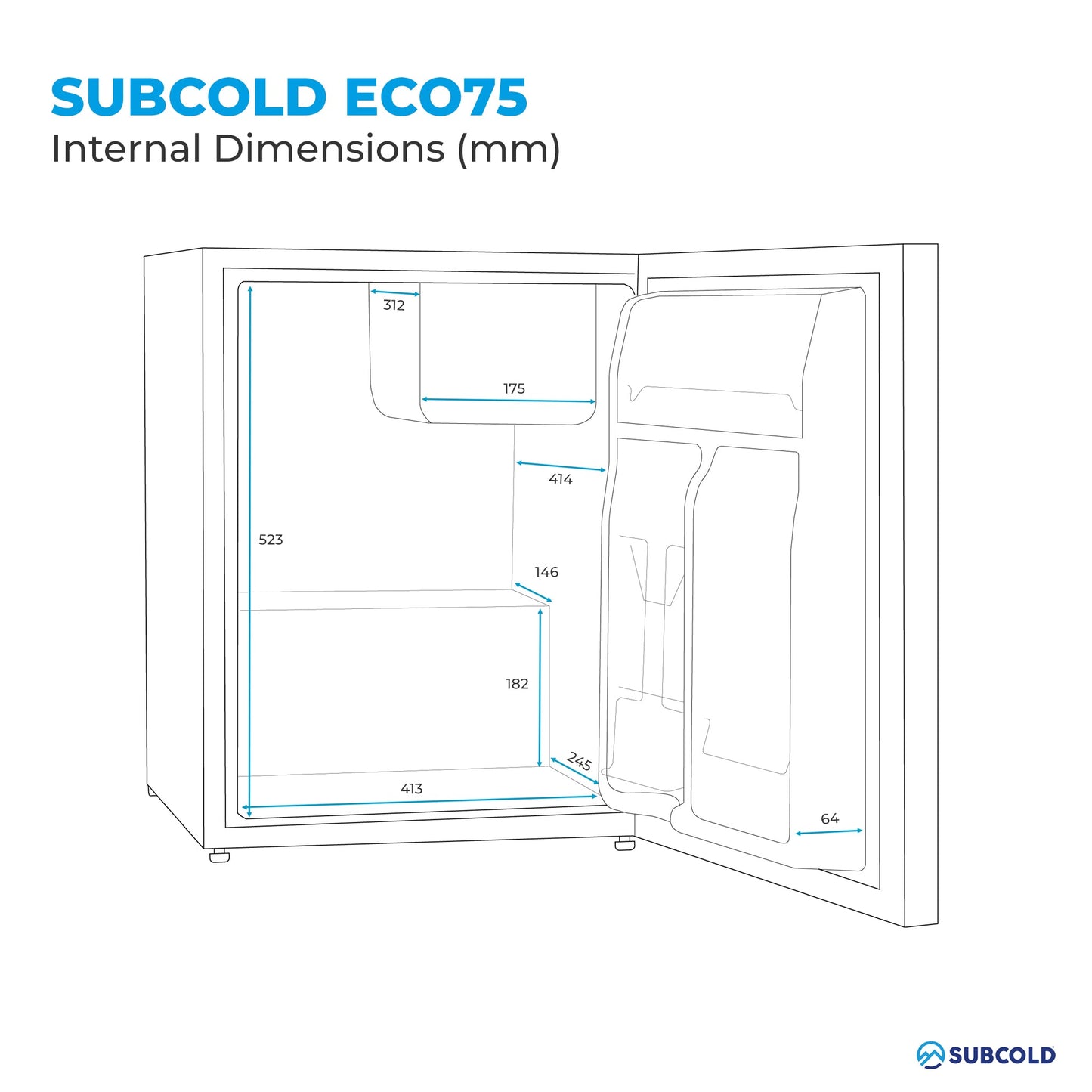 Subcold Eco75 Table Top Fridge - White