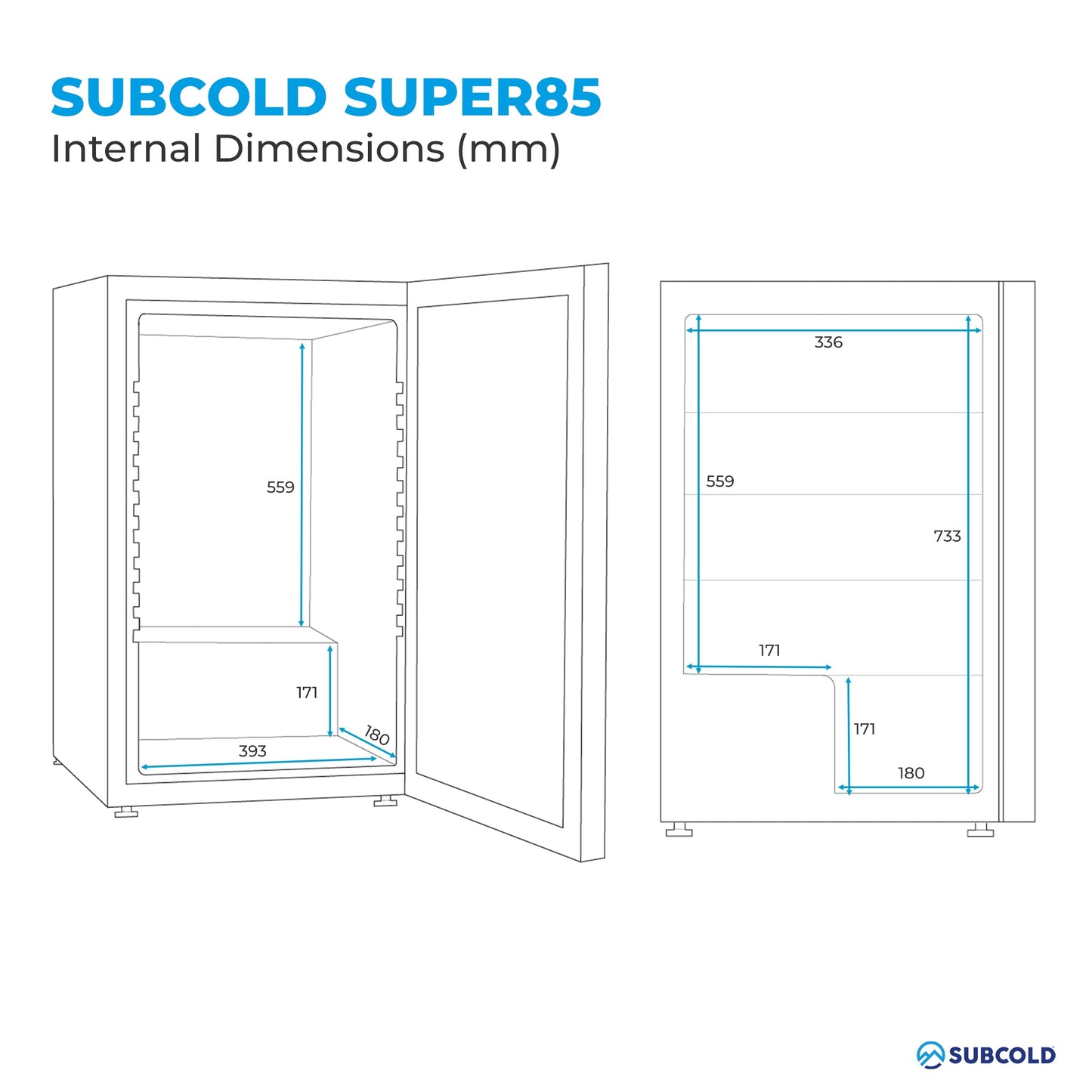 Subcold Super 85 LED Beer Fridge - Black