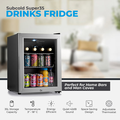 Subcold Super 35 LED Beer Fridge - Silver