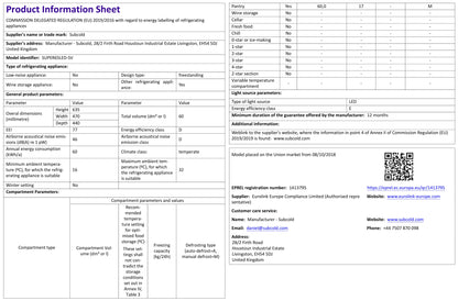 Subcold Super 65 LED Beer Fridge - Silver