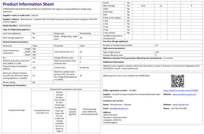 Subcold Viva16 LED - Wine Cooler